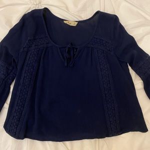 Hollister navy blue long sleeve top